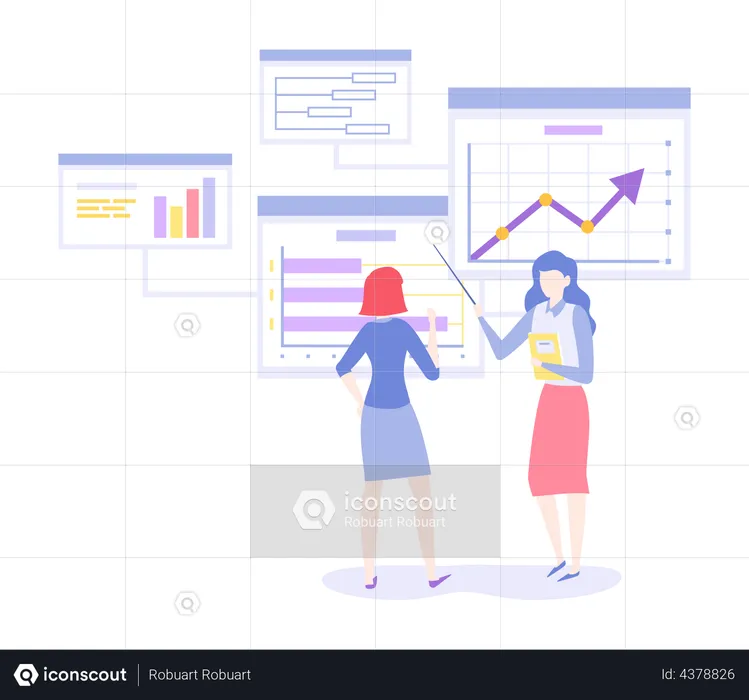 Business presentation by female employee  Illustration