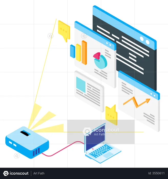 Business Presentation Projector  Illustration