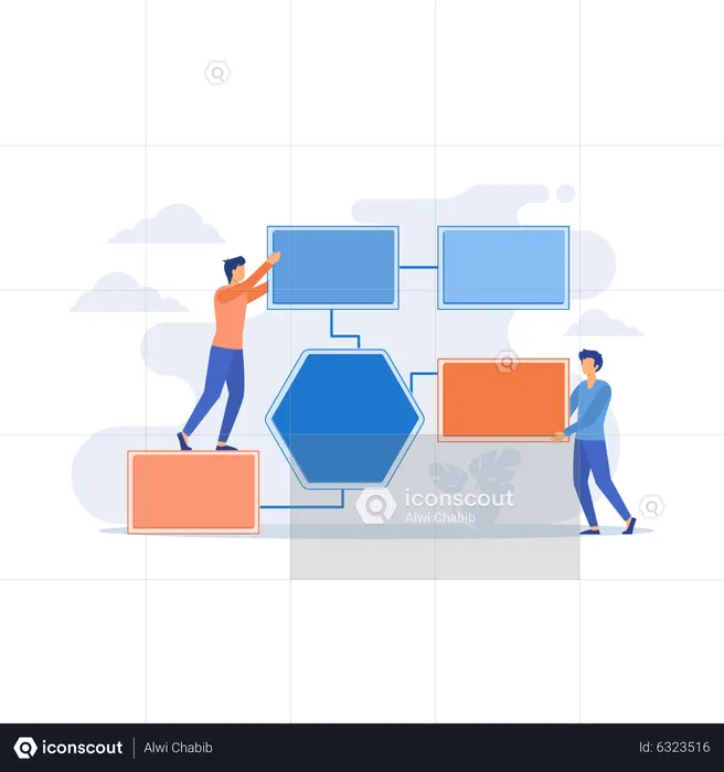 Business processes organization  Illustration