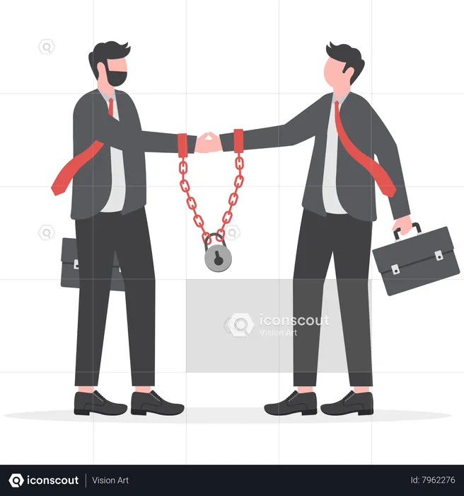 Business professional handshaking with echother  Illustration