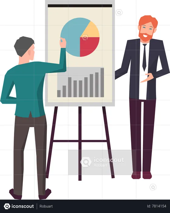 Business professional presenting chart to the manager  Illustration