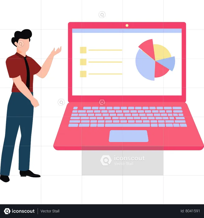 Business professional showing chart graph  Illustration