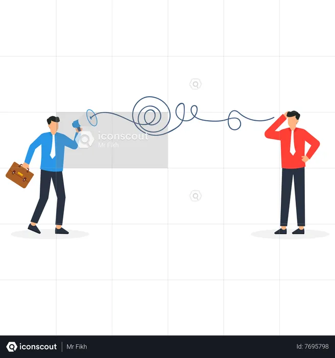 Business professional solving difficult knot chaos  Illustration