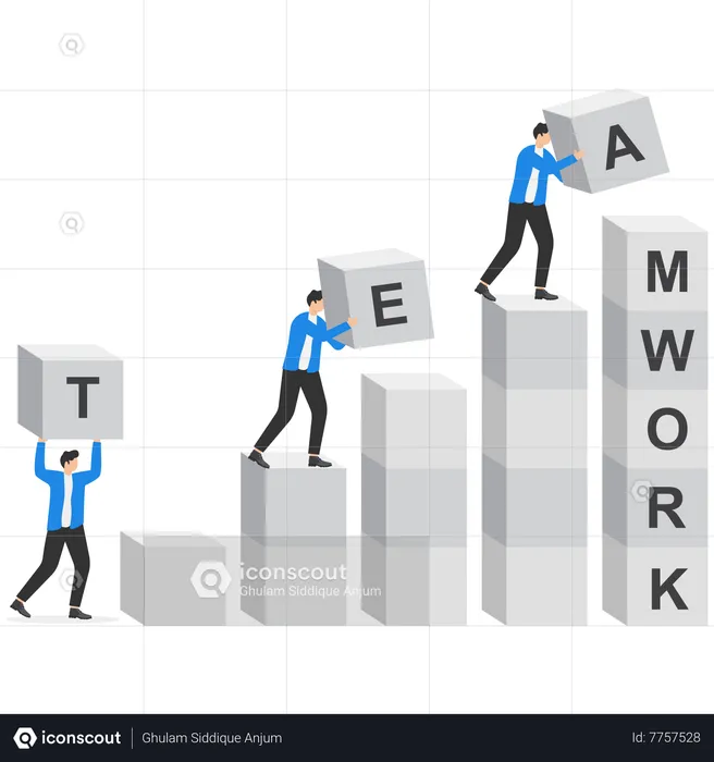 Business professional working as a team  Illustration