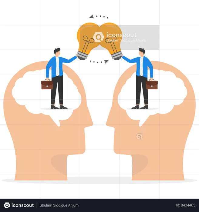 Business professionals sharing business idea  Illustration
