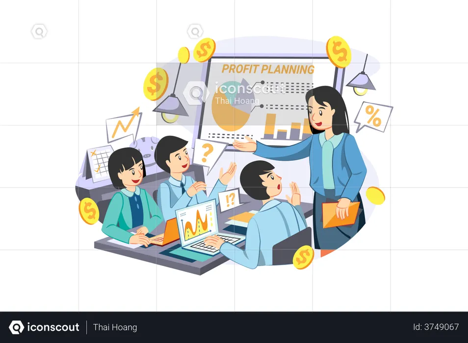Business profit planning  Illustration