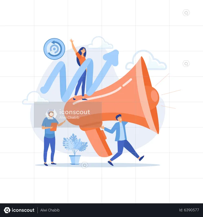 Business promotion for business growth  Illustration