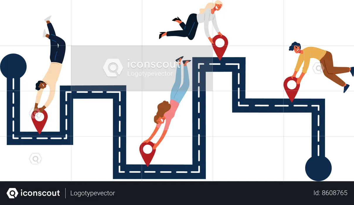 Business puzzle direction  Illustration