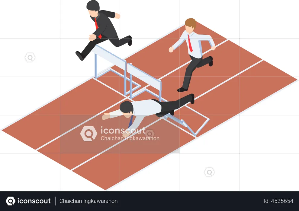 Business race competition  Illustration