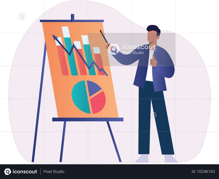 Business Report showing profit and loss of company  Illustration