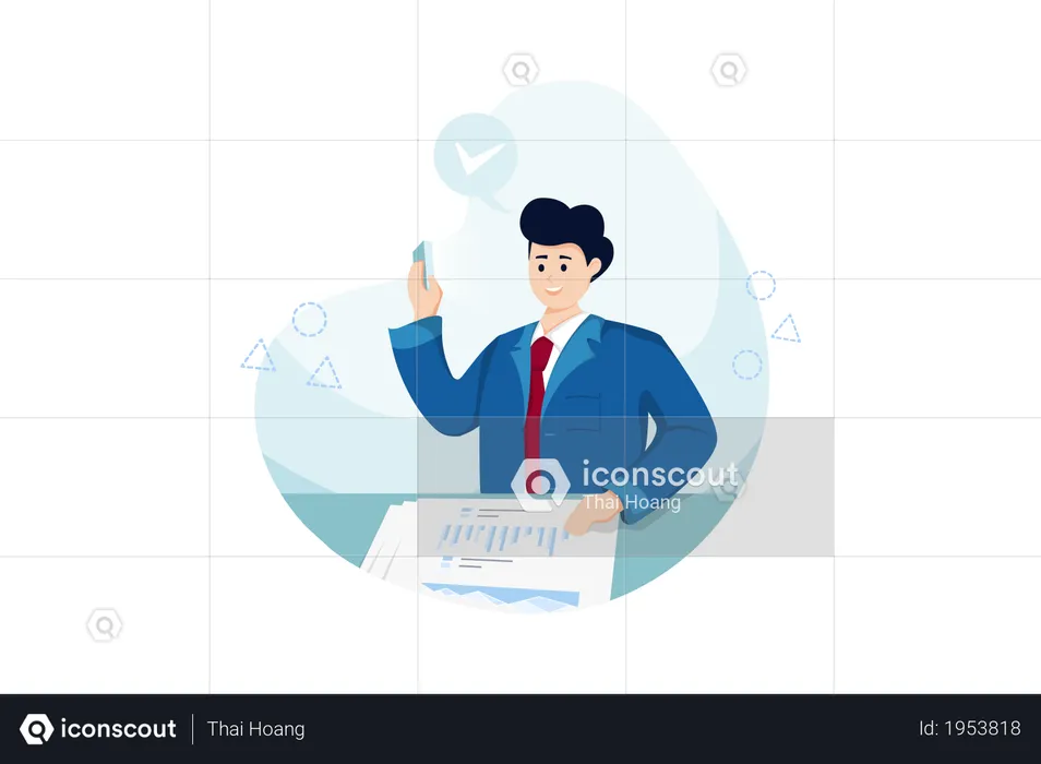 Business reports and documents  Illustration
