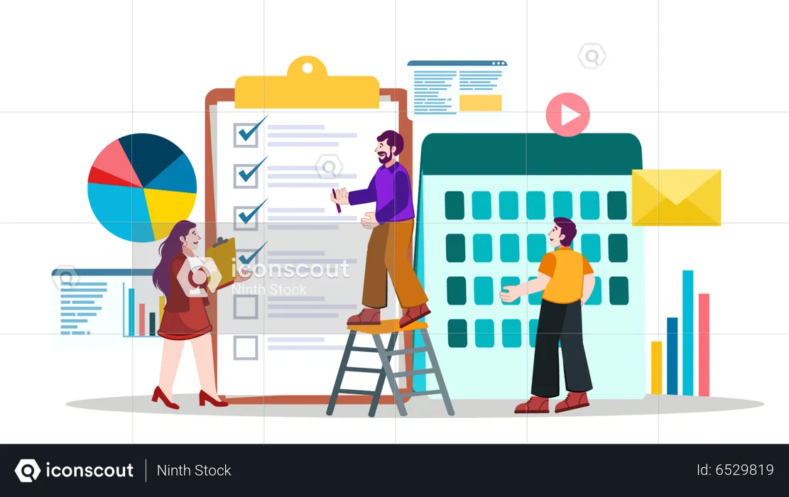 Business schedule and task management  Illustration