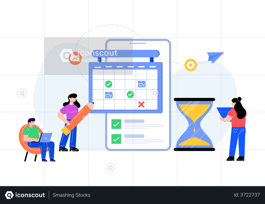 Best Premium Business schedule planning Illustration download in PNG
