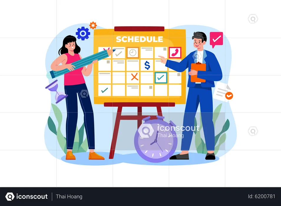 Business schedule planning  Illustration