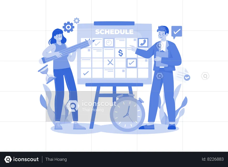 Business schedule planning  Illustration