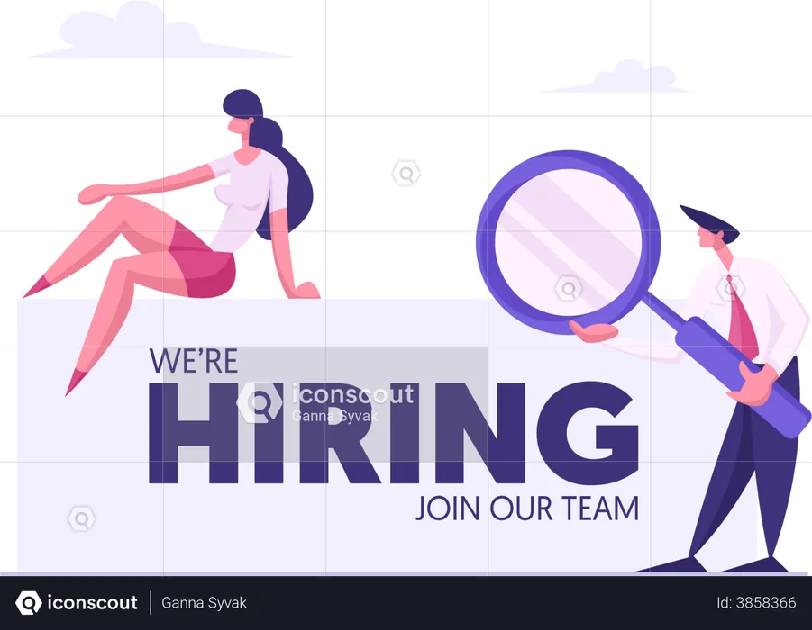 Business searching for employees  Illustration