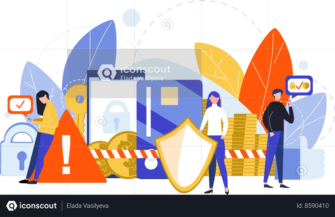 Business security and alert  Illustration