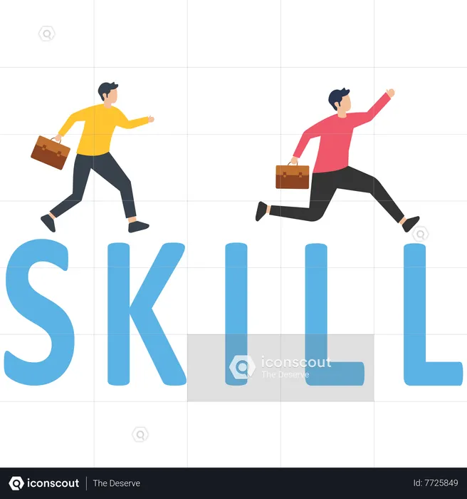 Business skill for positive progress  Illustration