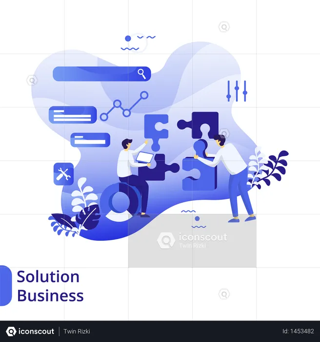 Business Solution Flat Illustration  Illustration