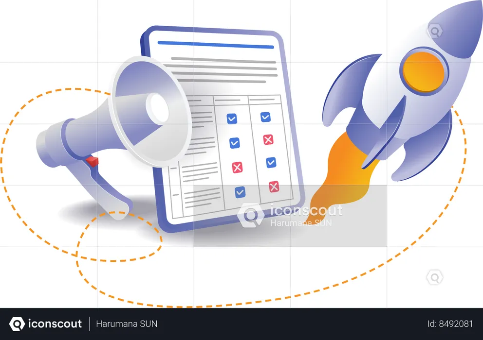 Business startup checklist  Illustration