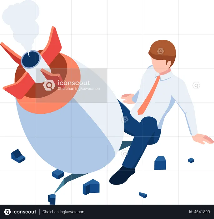 Business startup failure  Illustration