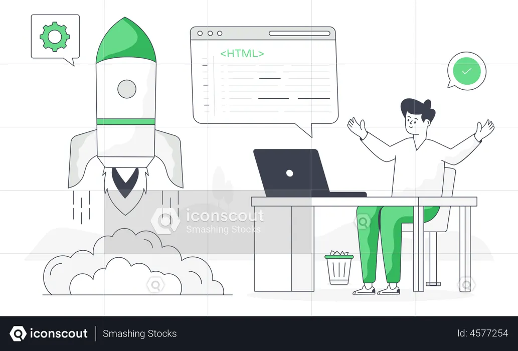Business Startup Launch  Illustration