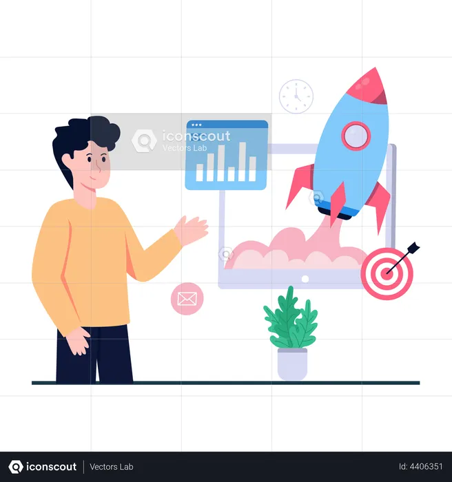 Business startup launch  Illustration