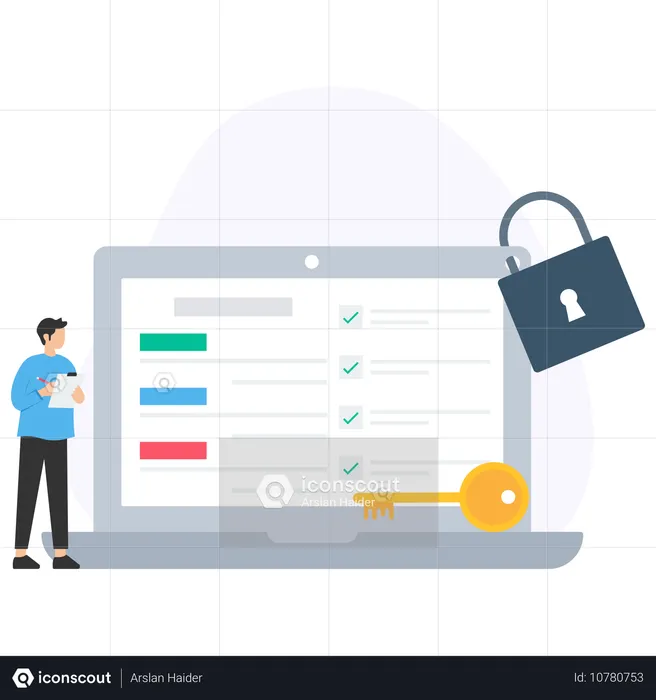 Business Statement Lock  Illustration