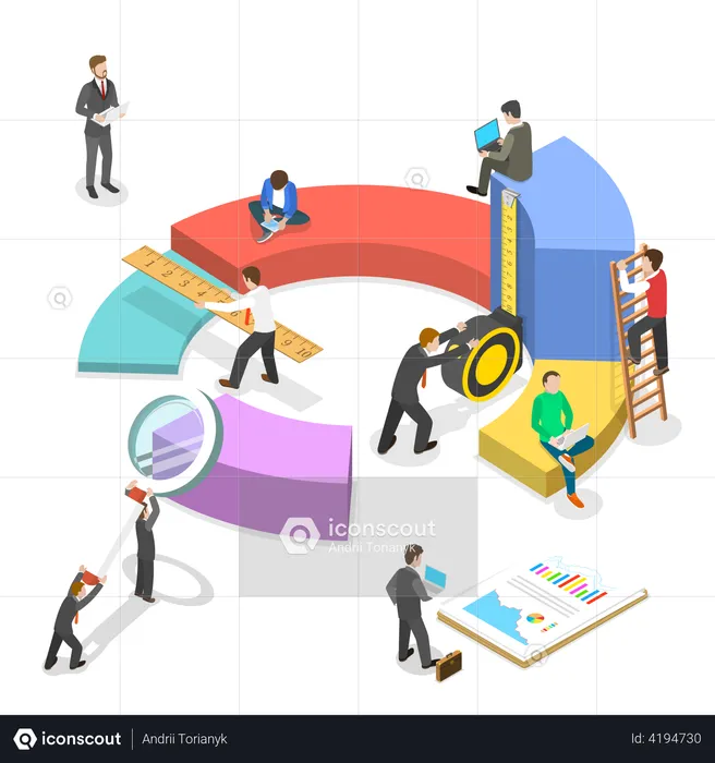 Business statistics analysis  Illustration