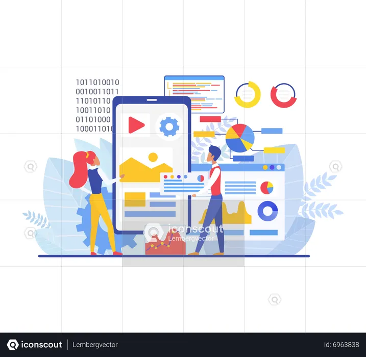 Business stats  Illustration