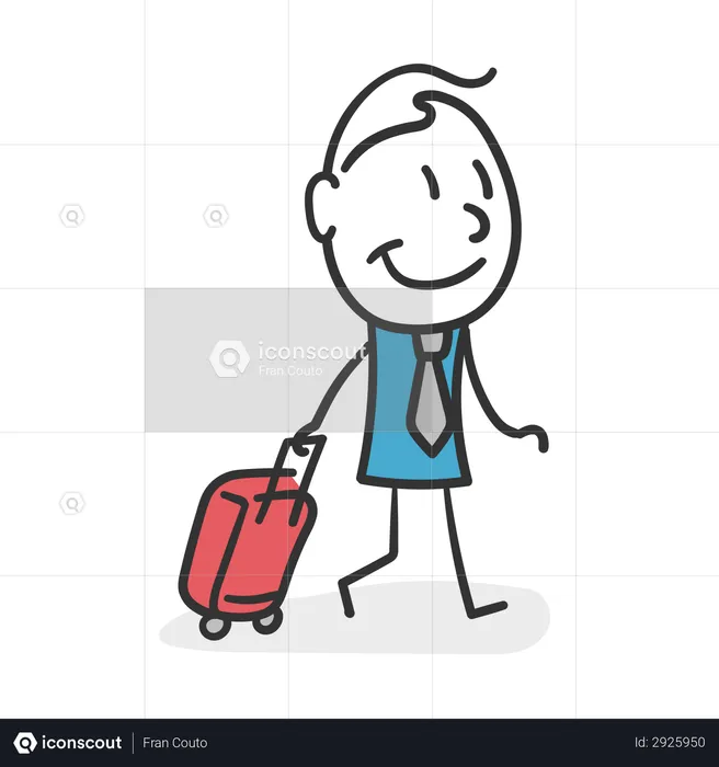 Business stick man traveling  Illustration