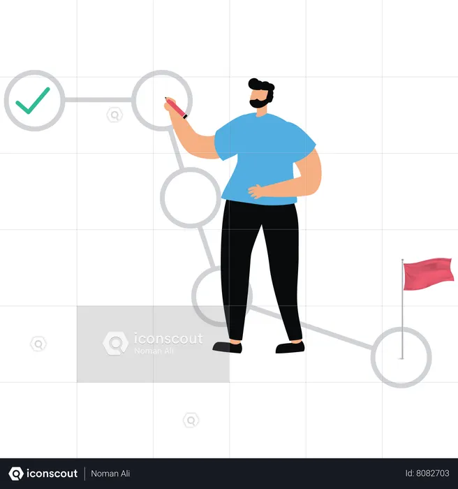 Best Business Strategy Steps Illustration download in PNG & Vector format