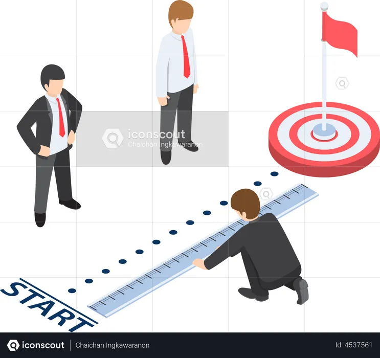Business target achievement competition  Illustration