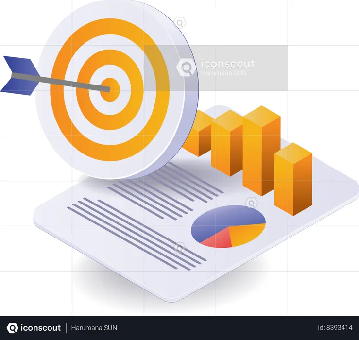 Business target data analysis  Illustration