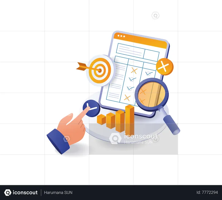 Business target data analysis  Illustration