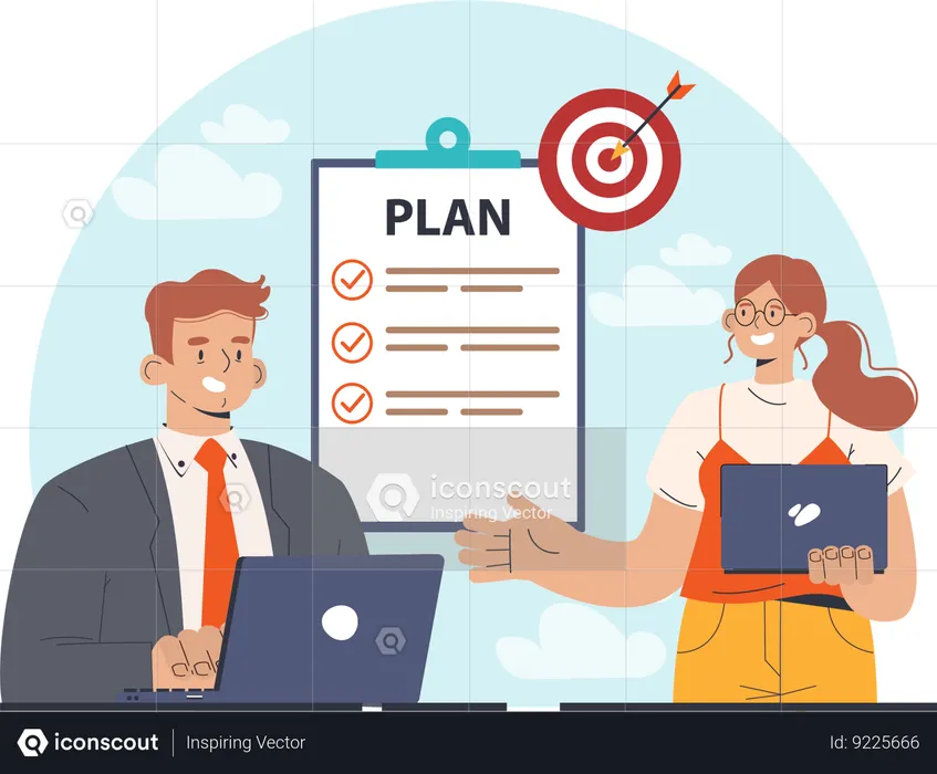 Business target planning  Illustration