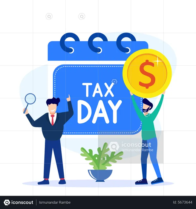 Business tax payment day  Illustration