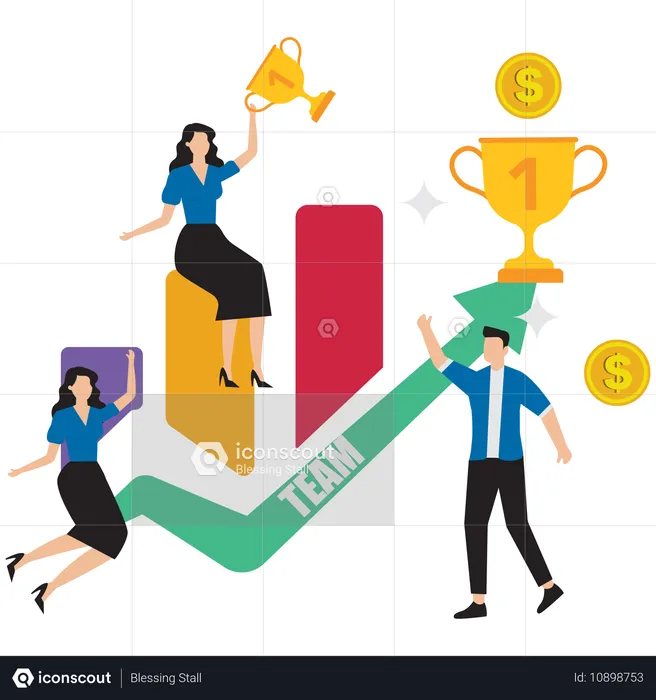 Business team achieving success  Illustration