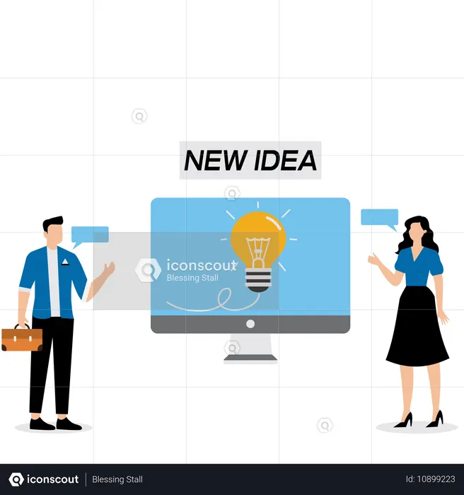 Business-Team analysiert Geschäftsidee  Illustration