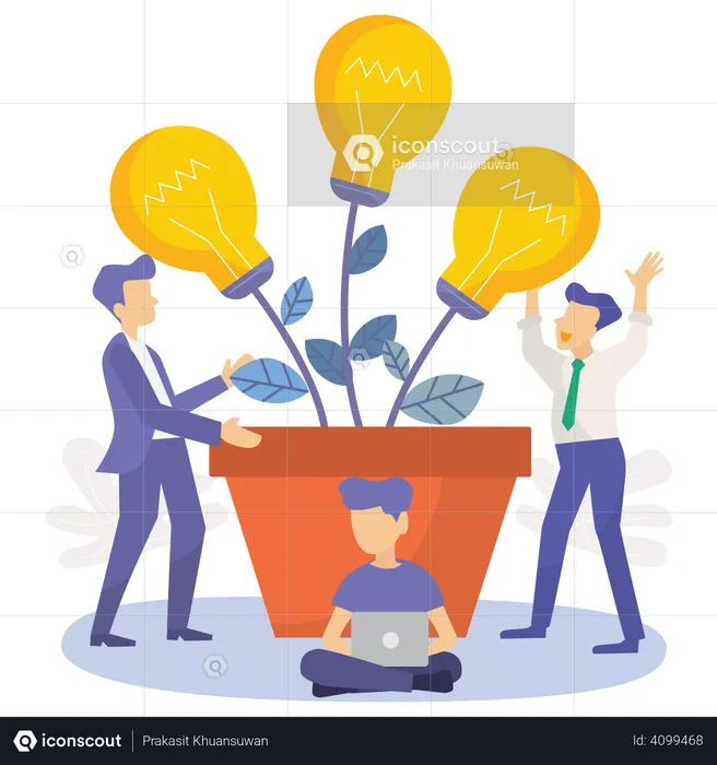 Business team analysis multiple idea  Illustration