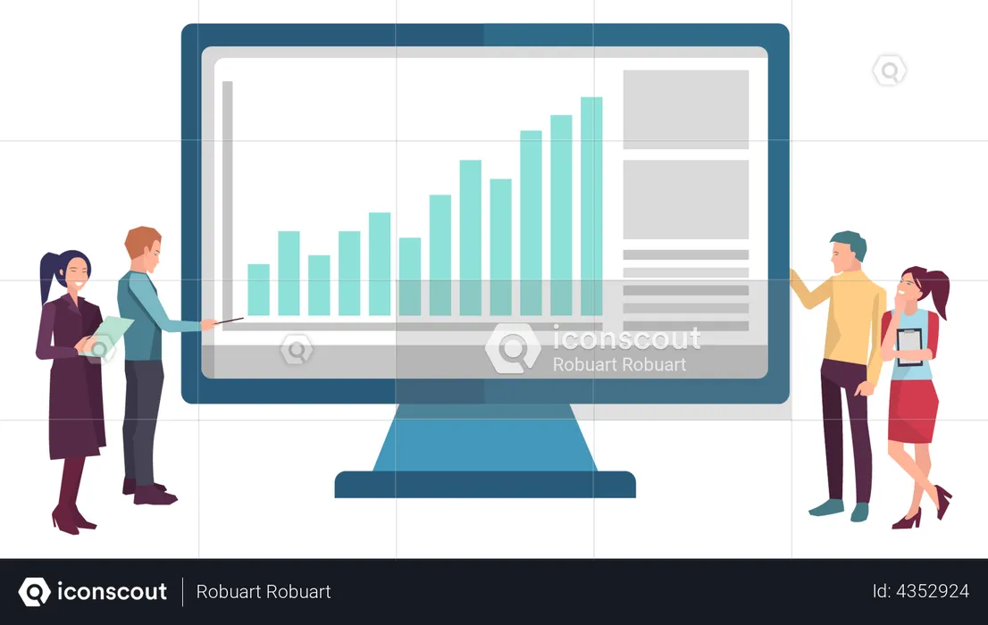 Business team analyze reports  Illustration