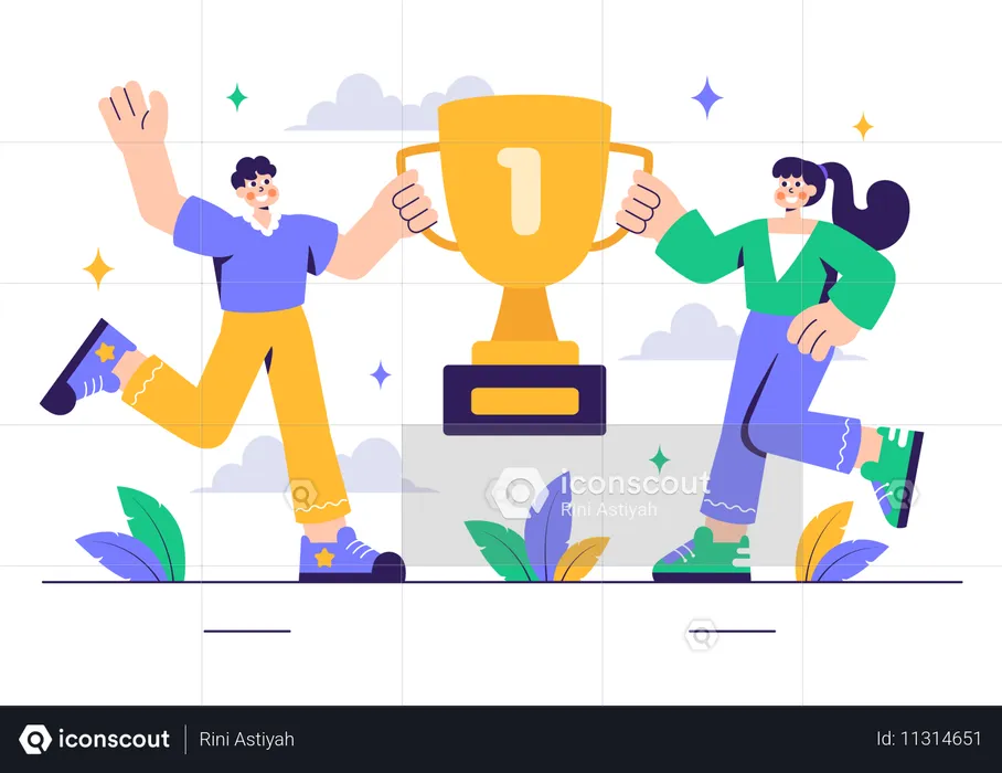 Business Team Celebrate Business Achievement  Illustration