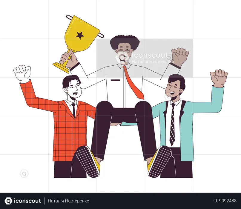 Business team celebrating business success  Illustration