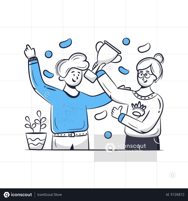 Business team Celebrating Success  Illustration