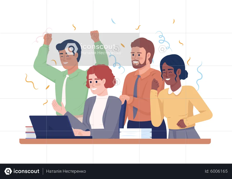 Business team celebrating success  Illustration