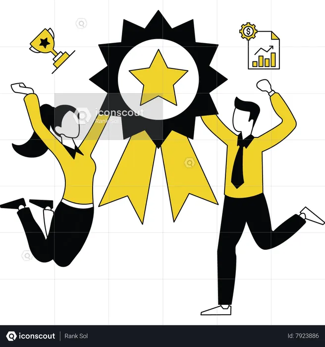 Business team Celebrating Success  Illustration