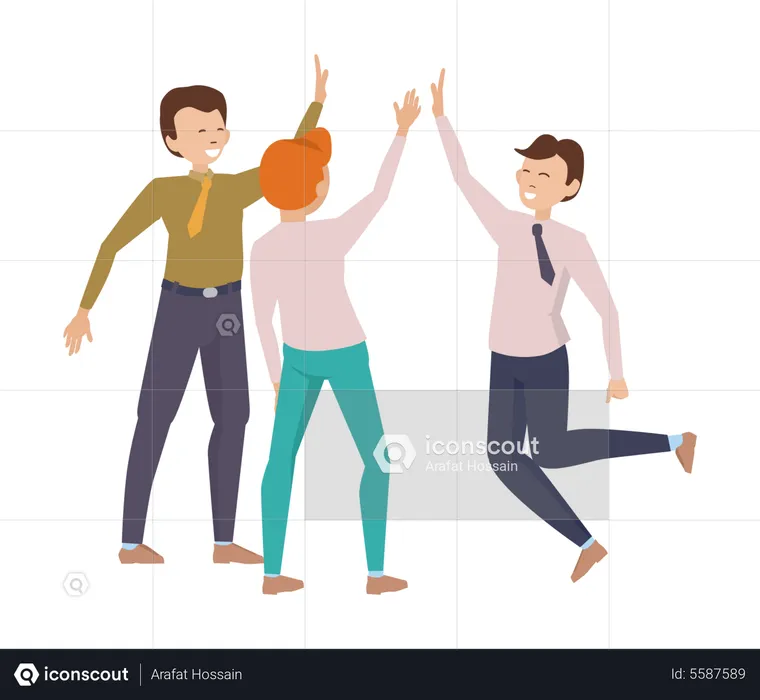 Business team celebrating together  Illustration