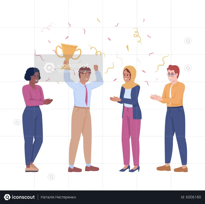 Business team celebrating victory  Illustration