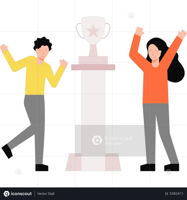 Business team celebrating win  Illustration