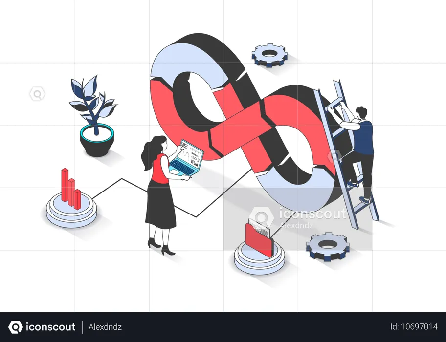 Business team developing program  Illustration